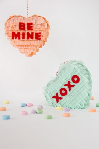 DIY Conversation Heart Pinatas