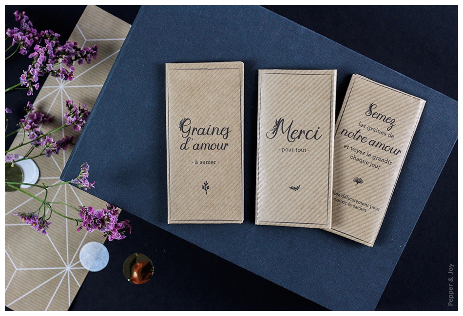 Sachets de graines à semer, Mariage